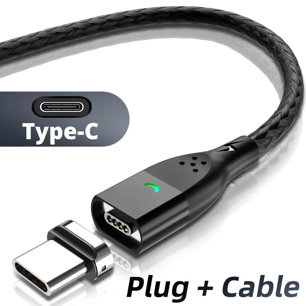Household simple fast charging magnetic data cable with Android suction head in blue, 1M length