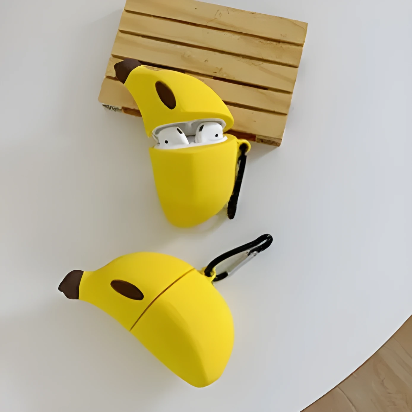 Yellow banana design silicone protective case for compatible AirPods Pro wireless headphones