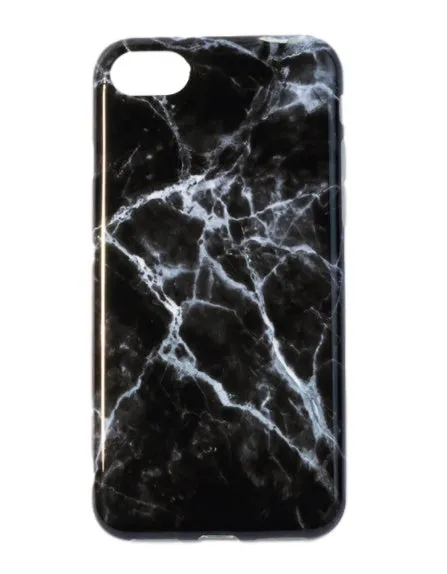 Coque Marbre marble-pattern phone case for iPhone 6s 7 8 X in black polycarbonate