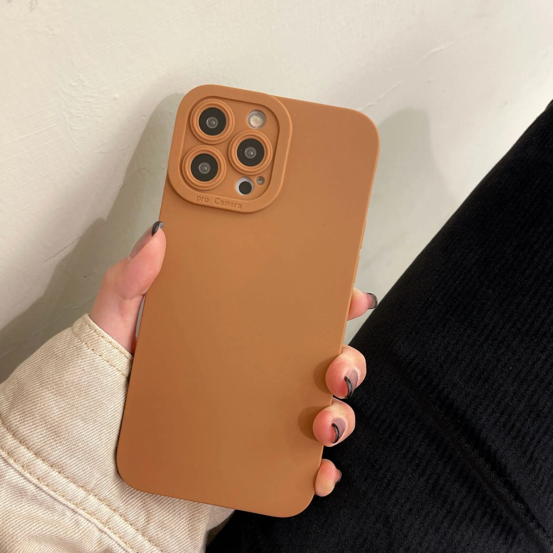Solid matte silicone phone case for iPhone with frosted finish, available in multiple colours