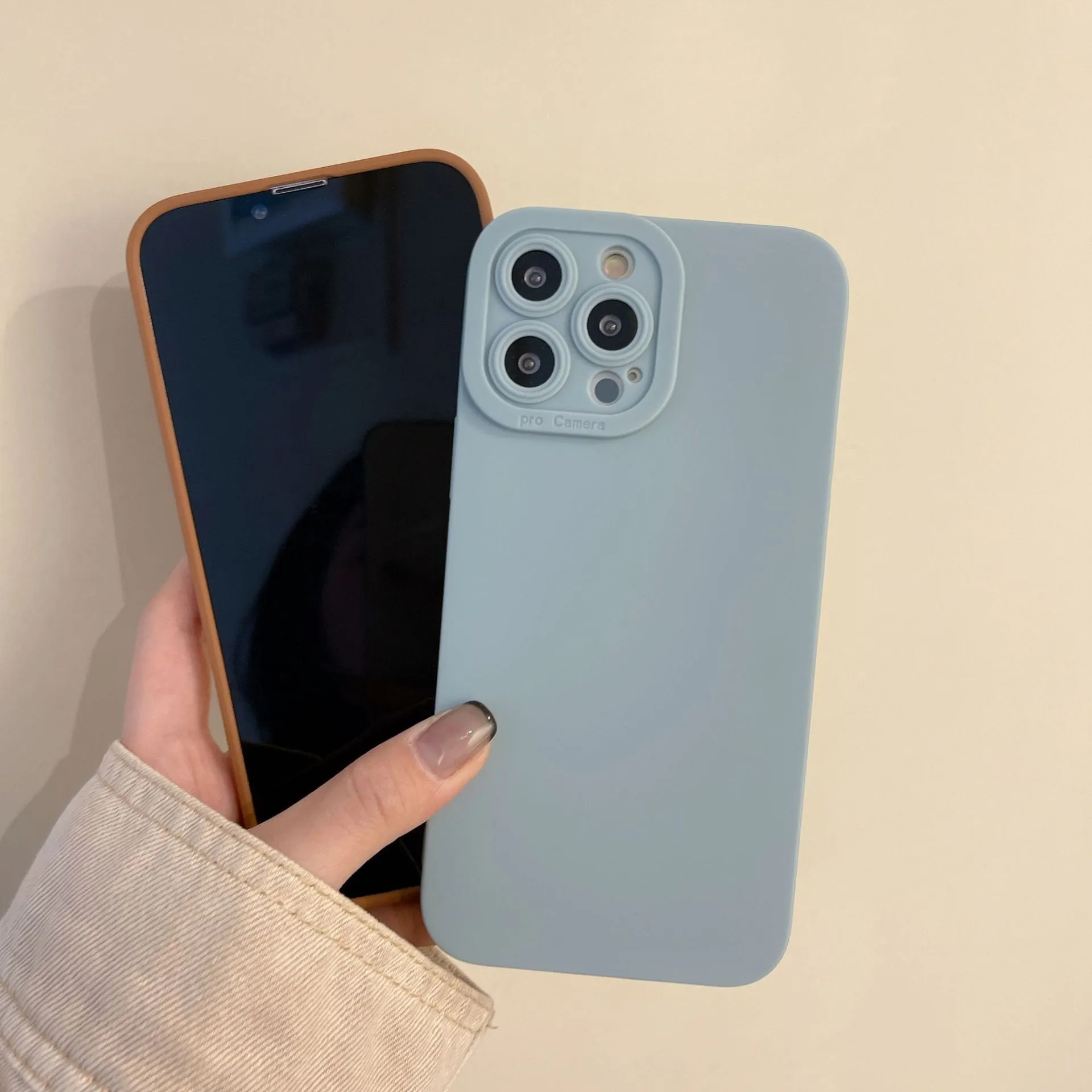 Solid matte silicone phone case for iPhone with frosted finish, available in multiple colours