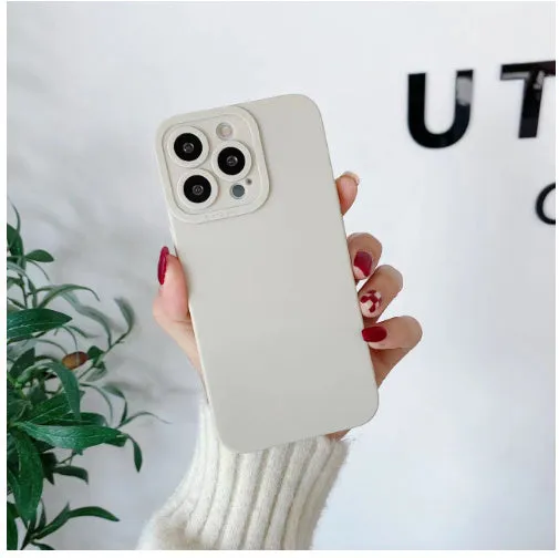 Solid matte silicone phone case for iPhone with frosted finish, available in multiple colours