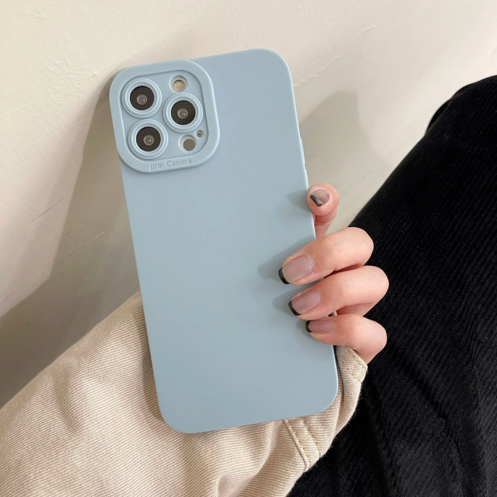 Solid matte silicone phone case for iPhone with frosted finish, available in multiple colours