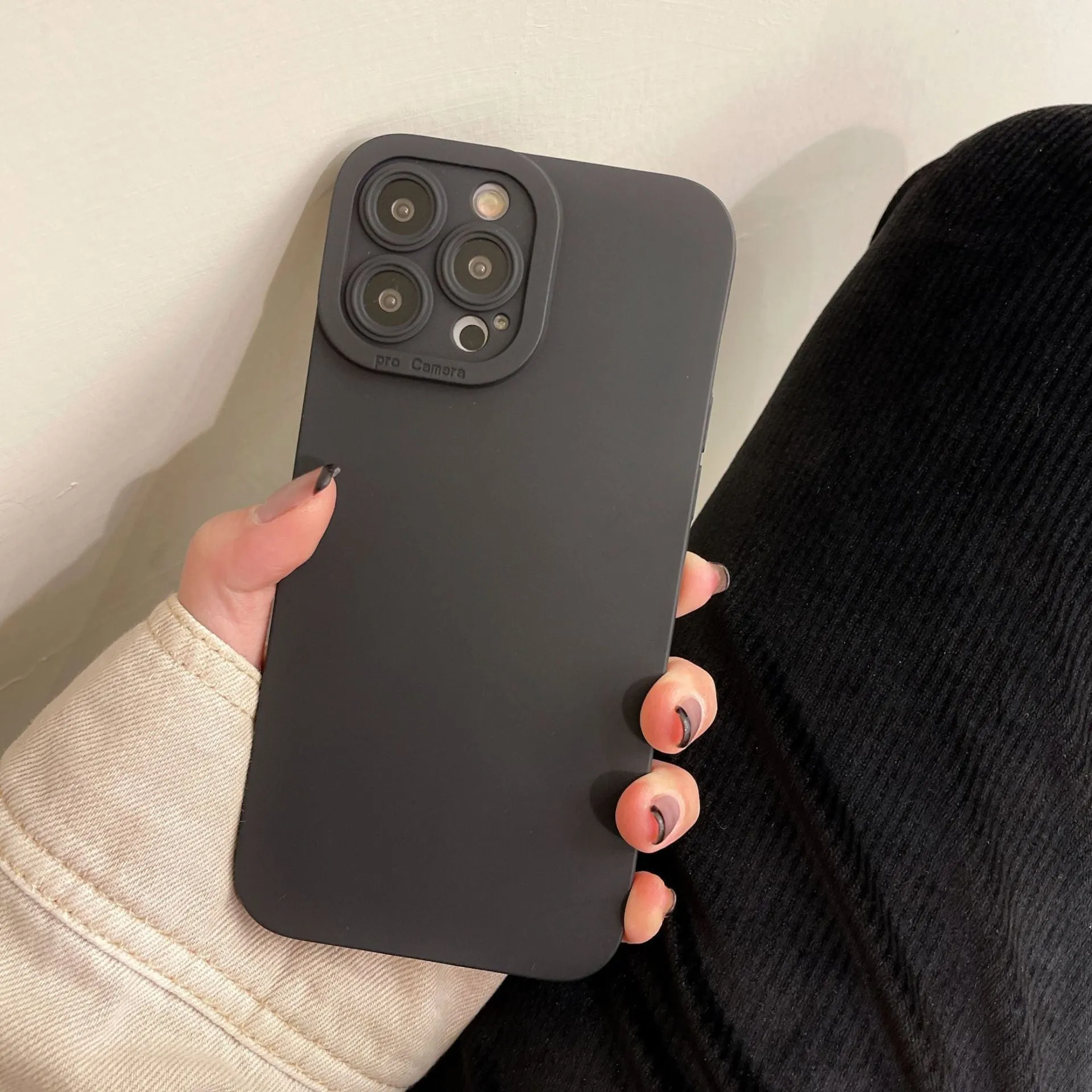 Solid matte silicone phone case for iPhone with frosted finish, available in multiple colours