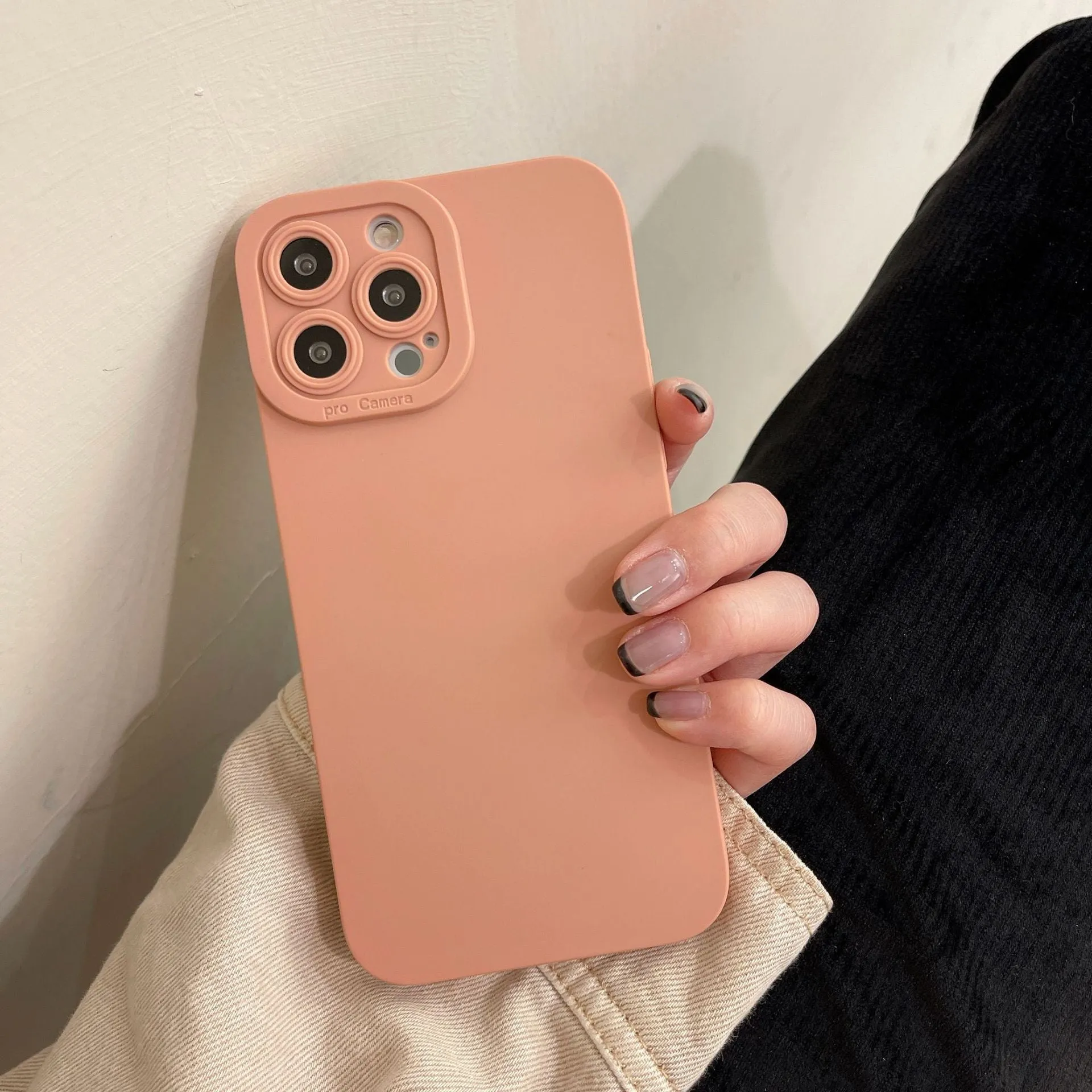 Solid matte silicone phone case for iPhone with frosted finish, available in multiple colours