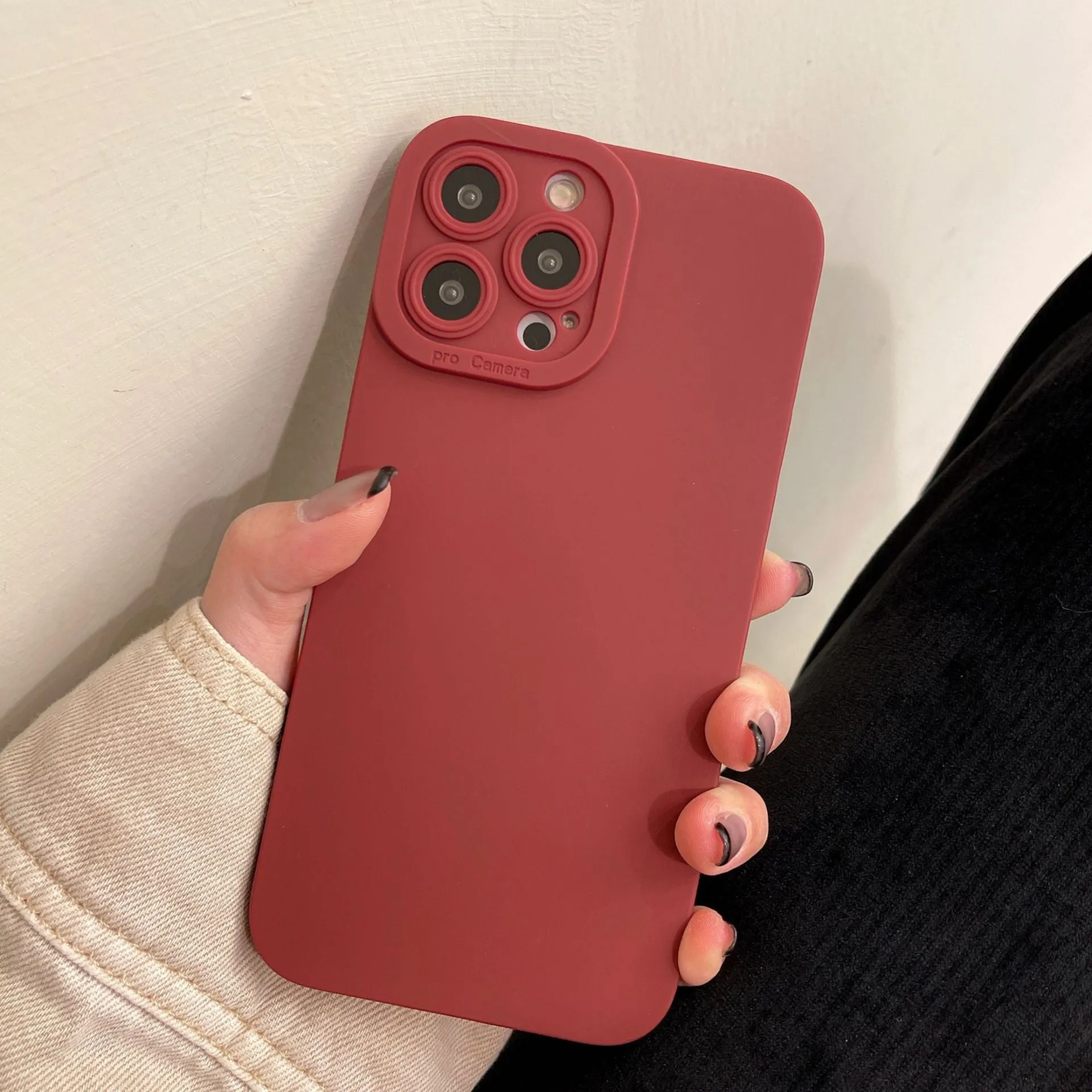 Solid matte silicone phone case for iPhone with frosted finish, available in multiple colours