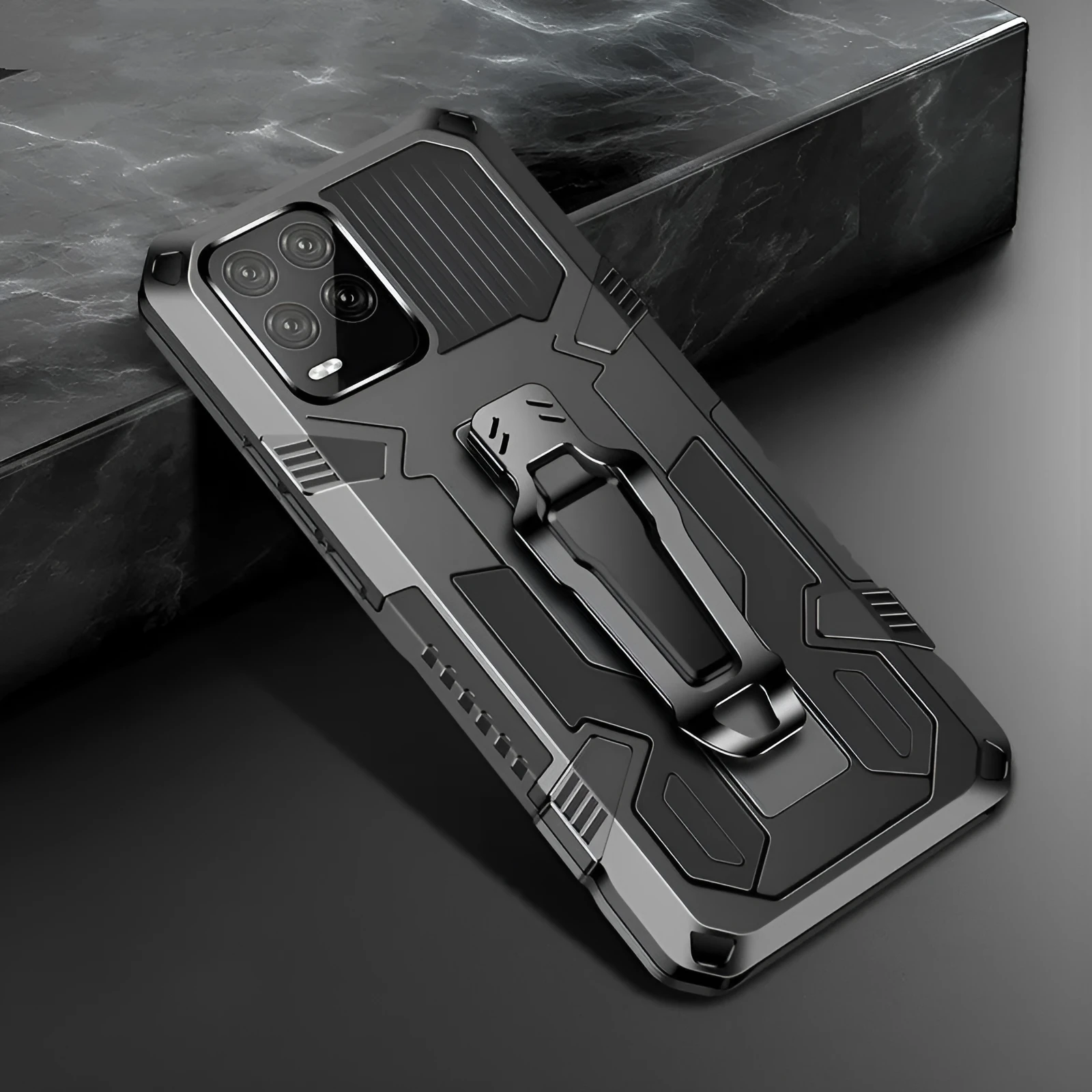 Anti-drop TPU PC phone case for Oppo A93 4G back cover in black with slim profile