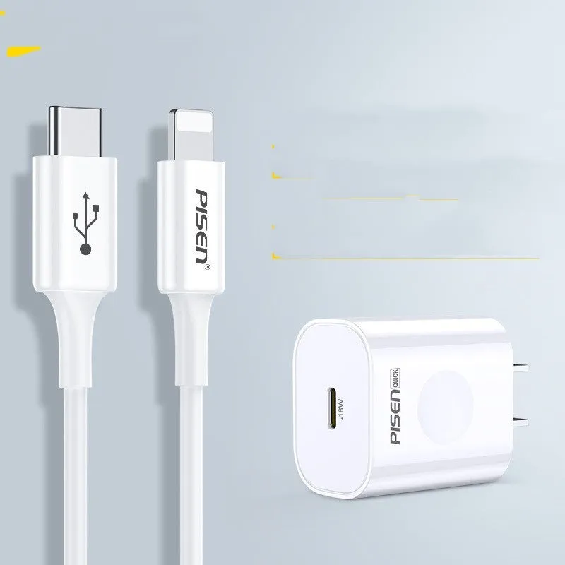 White PD fast charger cable single line Type-C PVC cord for Apple devices, available in multiple lengths
