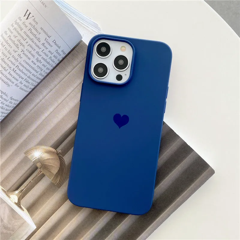 Little Love frosted TPU phone case with love pattern in Antique White, Black, Blue for iPhone models