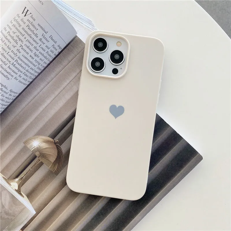 Little Love frosted TPU phone case with love pattern in Antique White, Black, Blue for iPhone models