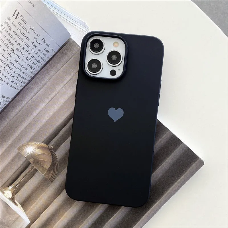 Little Love frosted TPU phone case with love pattern in Antique White, Black, Blue for iPhone models