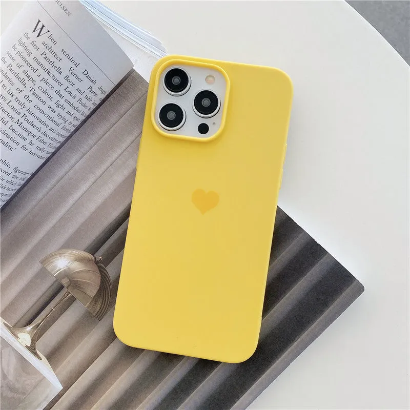 Little Love frosted TPU phone case with love pattern in Antique White, Black, Blue for iPhone models