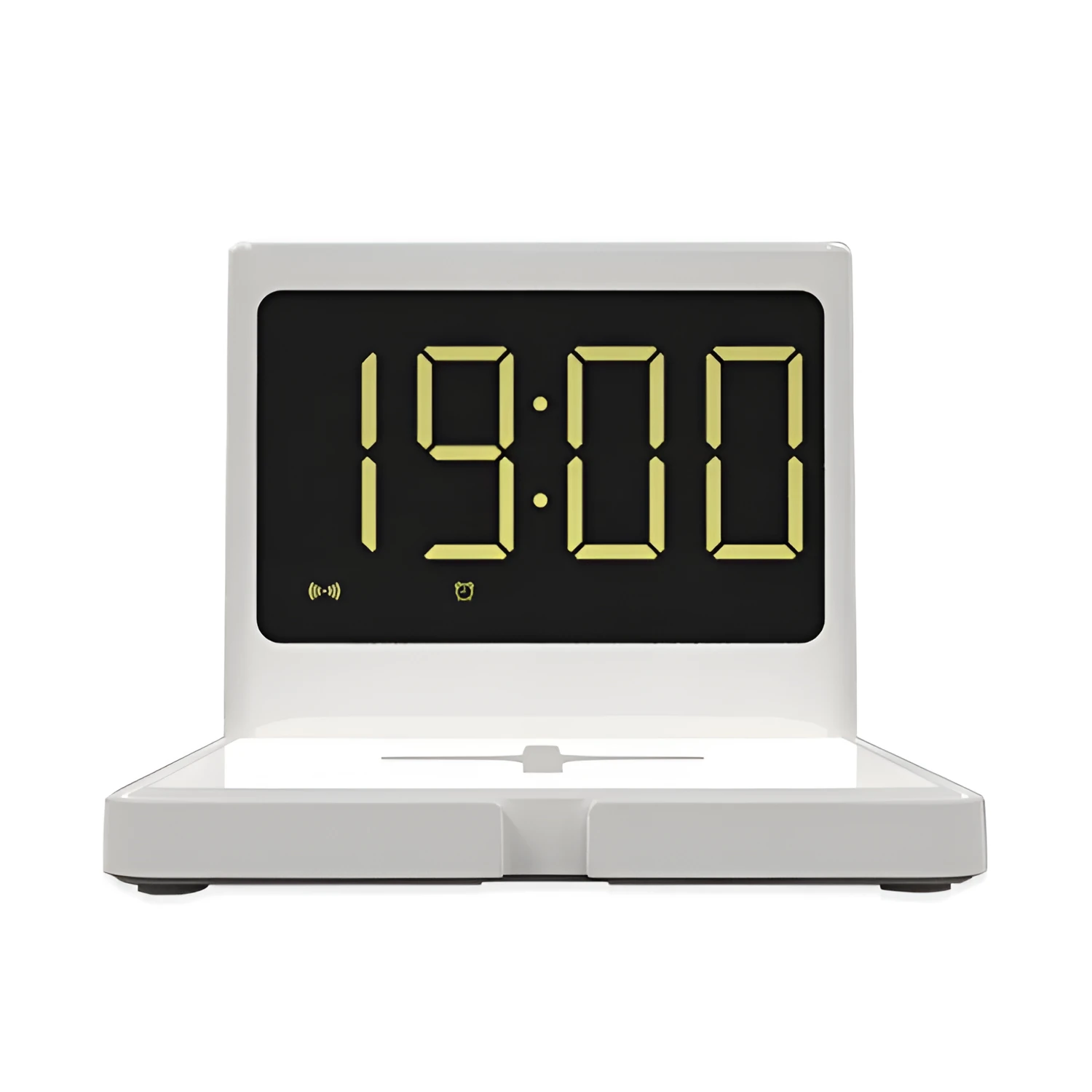 Clock wireless charging fast wireless charger with black finish, showing clock display and Type-C input port
