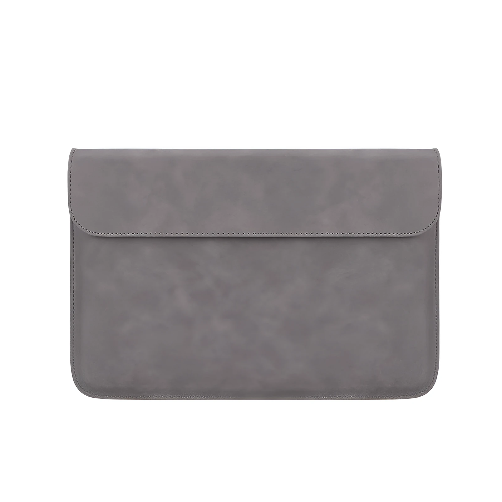 LLANO brown sheepskin laptop sleeve for 13.3 inch MacBook with lock and vertical orientation