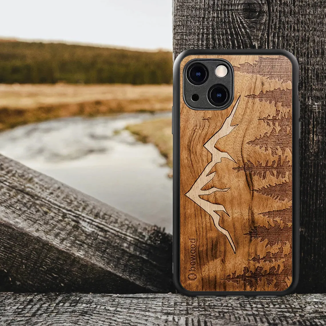 Solid wood grain tempered glass iPhone back cover with European American style wood grain design