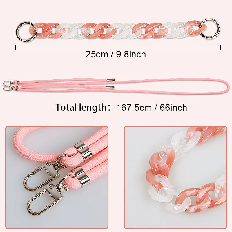 Gray TPU lanyard phone case for iPhone and Samsung back cover