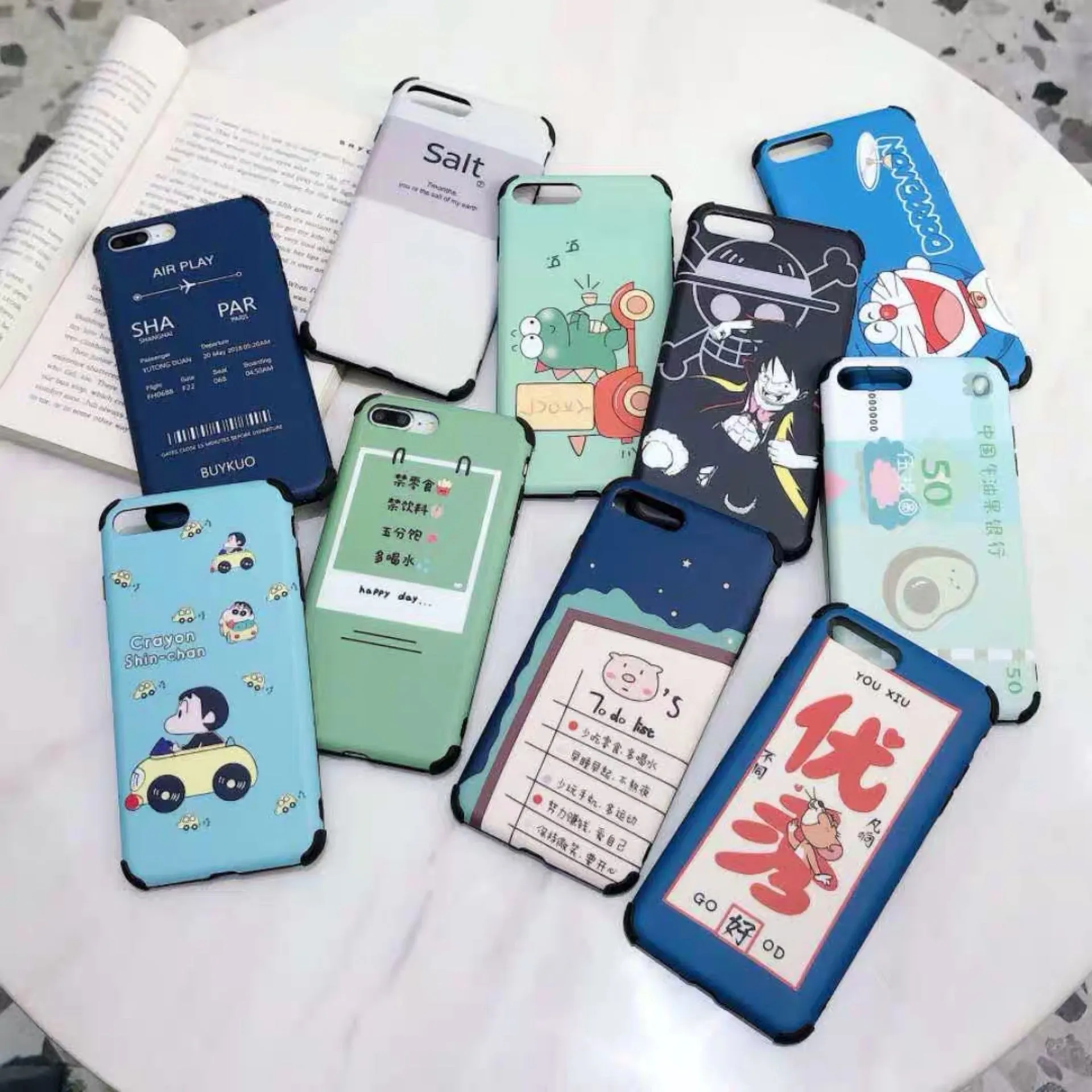 Cartoon frosted TPU phone case for iPhone, solid colour back cover, compatible with Apple iPhone models