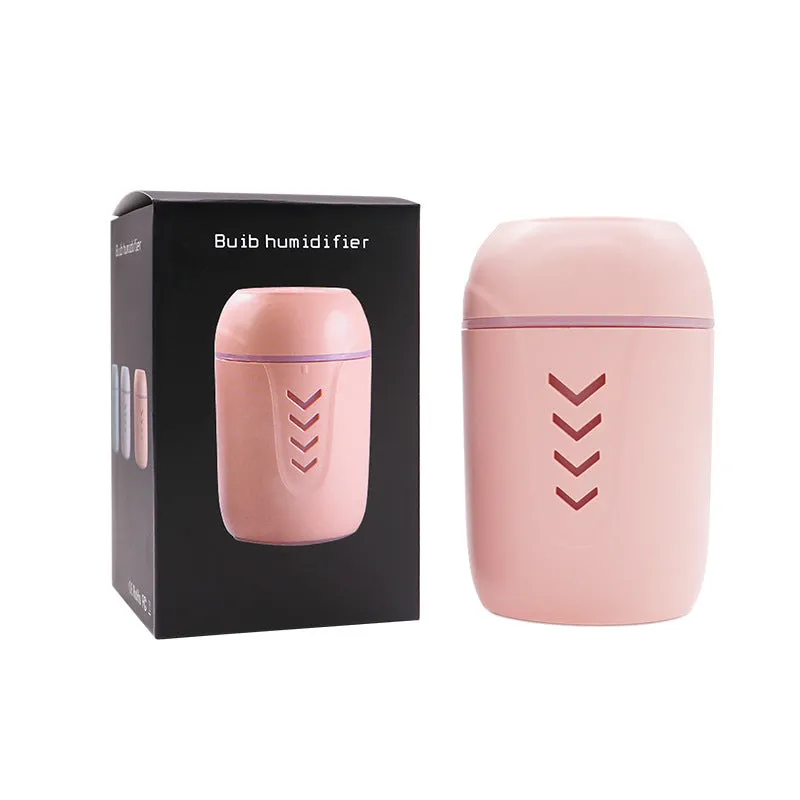 X3 portable car humidifier in blue, pink, or white with 200ml tank and USB/AC power