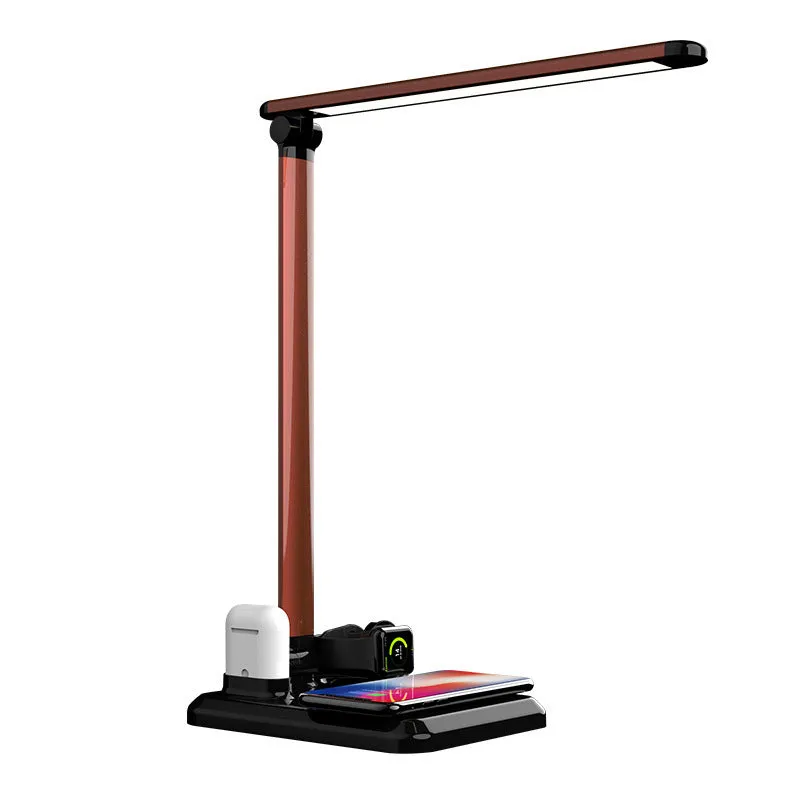 Four-in-one wireless charging desk lamp compatible with Apple iPhone, Watch, and earbuds, 10W, black