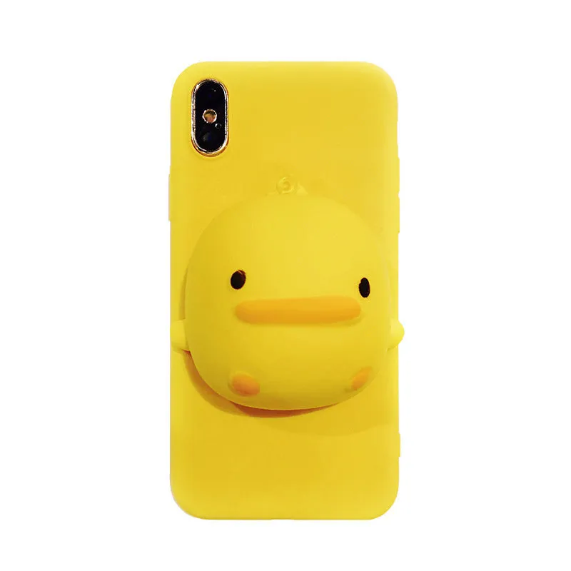 Yellow stereo squeeze TPU phone case for Samsung Galaxy showing flexible protective cover