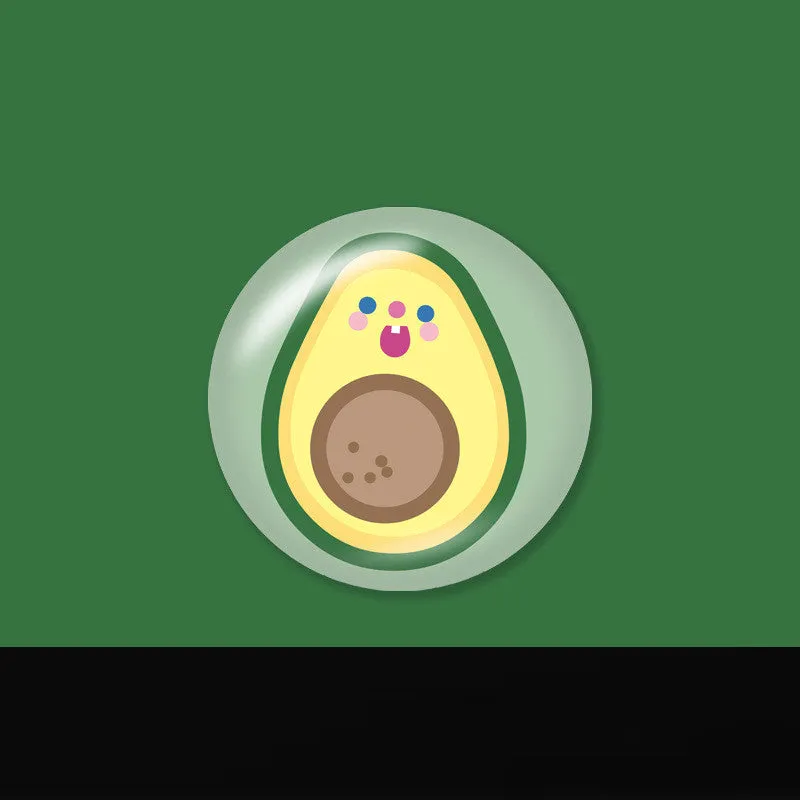 Creative telescopic glue cartoon mobile phone airbag bracket in avocado C3 design