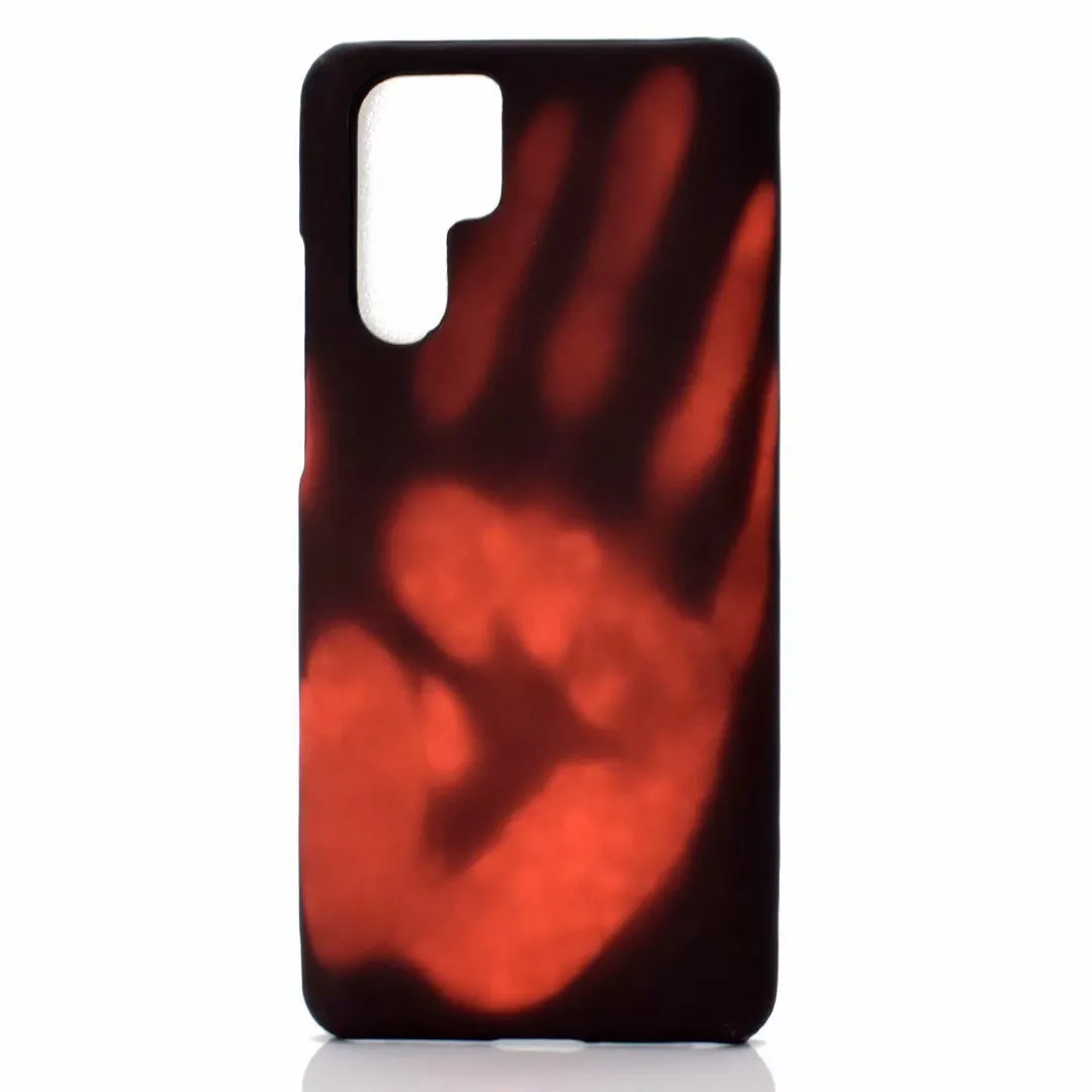 Thermal sensitive thermochromic phone case for Samsung showing black to red colour change