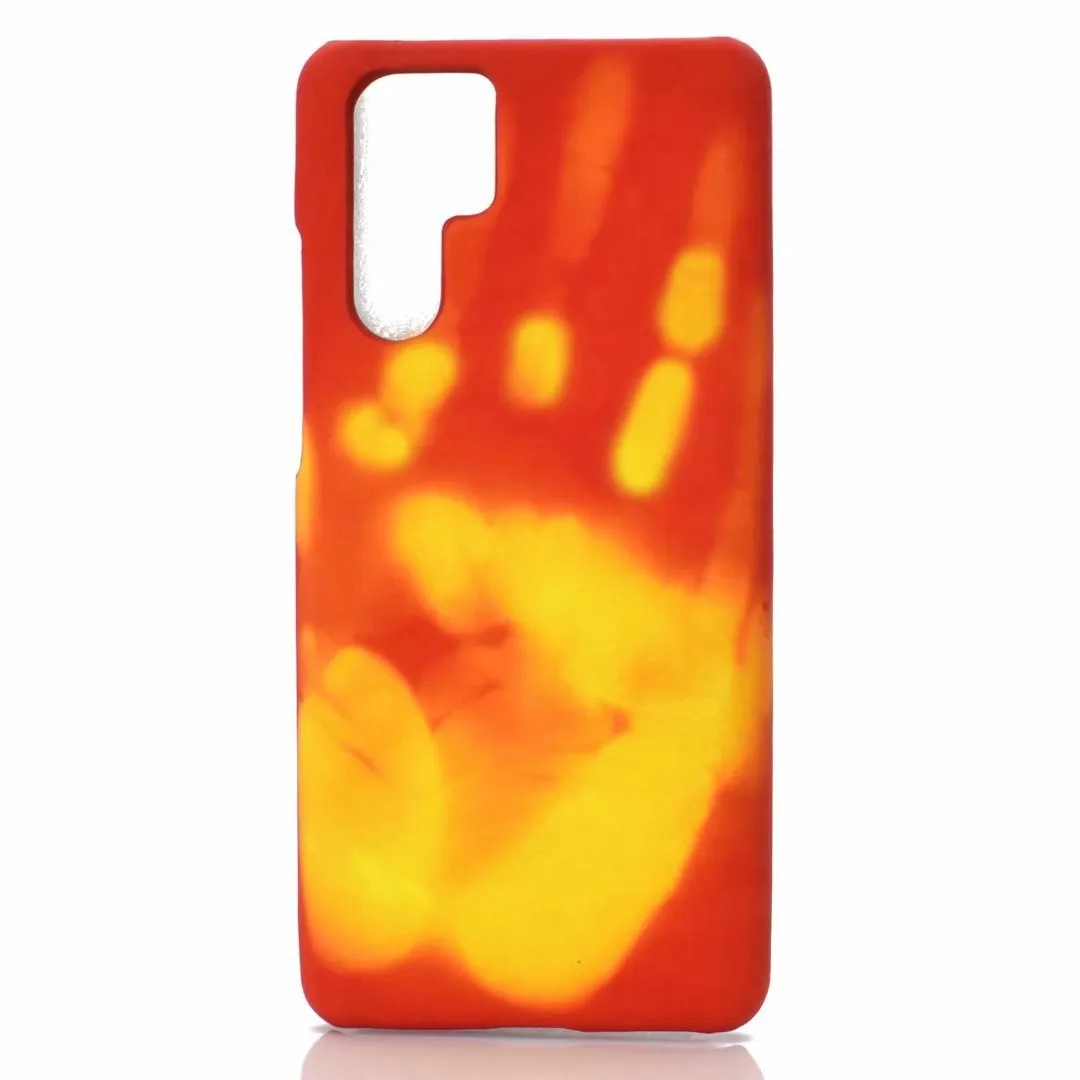Thermal sensitive thermochromic phone case for Samsung showing black to red colour change