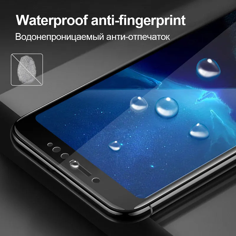 Full glue toughened glass screen protector for Xiaomi phones in black or white with anti scratch and anti fingerprint coating