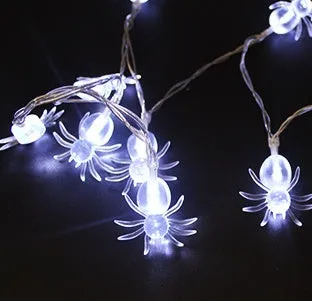 Halloween battery LED string lights with pumpkin, bat, and ghost pendants on a 1.2m waterproof string.