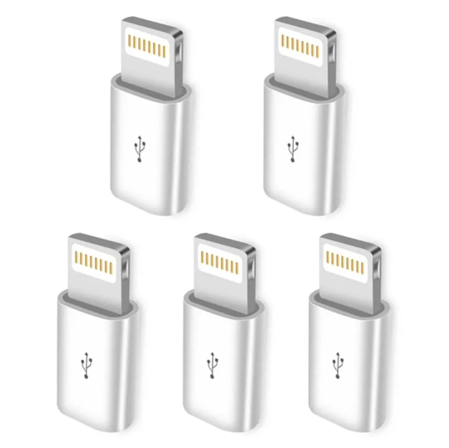 White Micro USB to 3.5mm audio adapter cable for Apple iPhone 7 Plus, 8, and X, 0.25m length