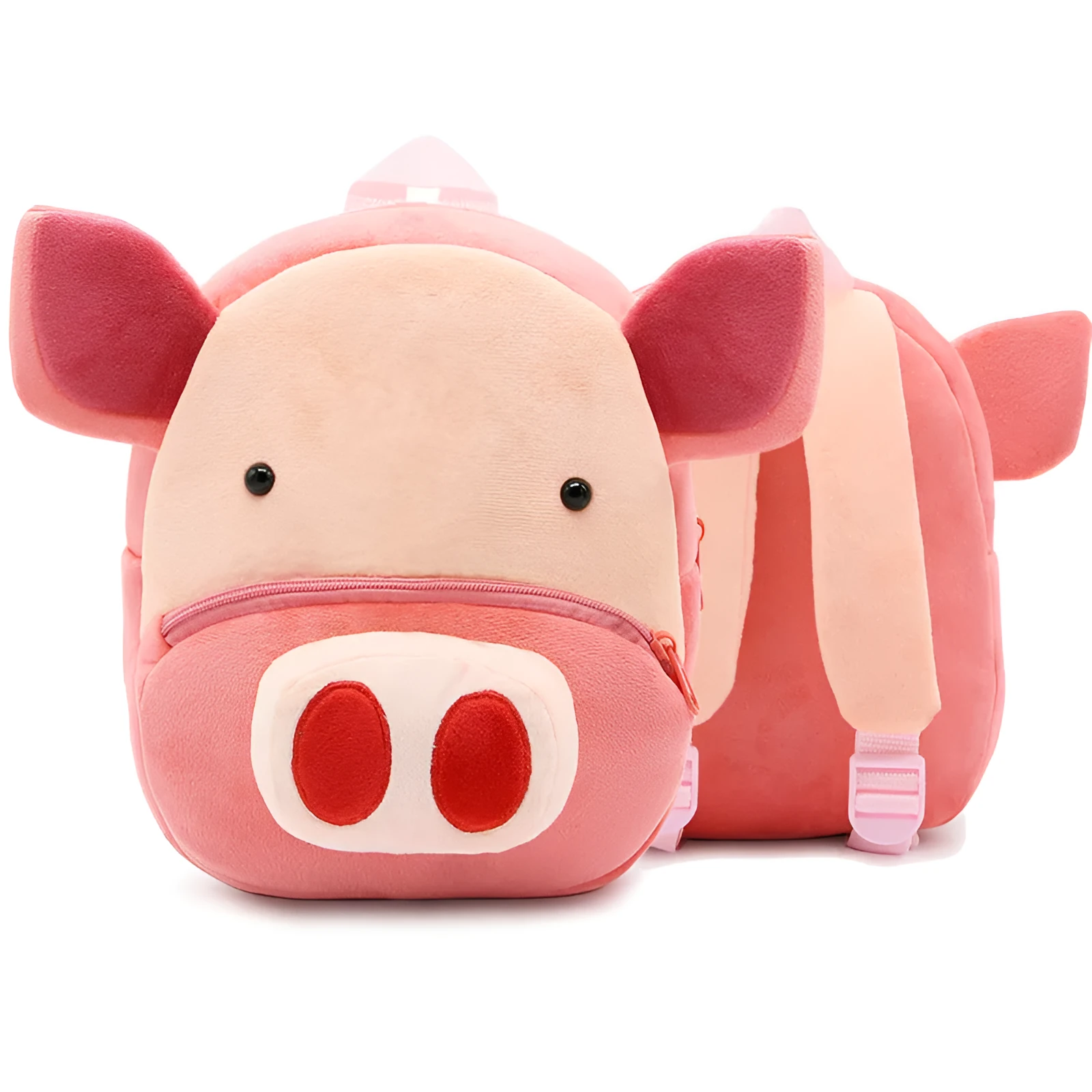 Plush animal backpack for children with 26x24x10cm dimensions in various animal designs