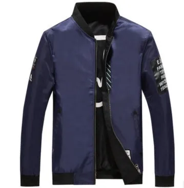 Men's reversible flight jacket in black colour with stripe pattern, shown with zipper closure and casual fit