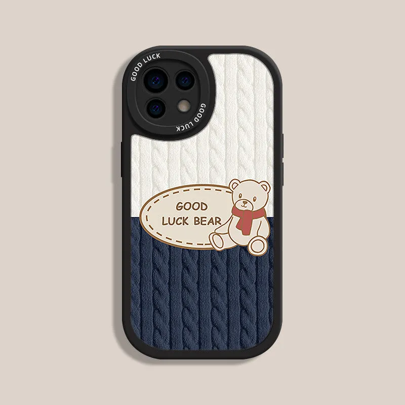 Xiaopandun all-inclusive TPU phone case in Lucky Bear Black design for iPhone XR