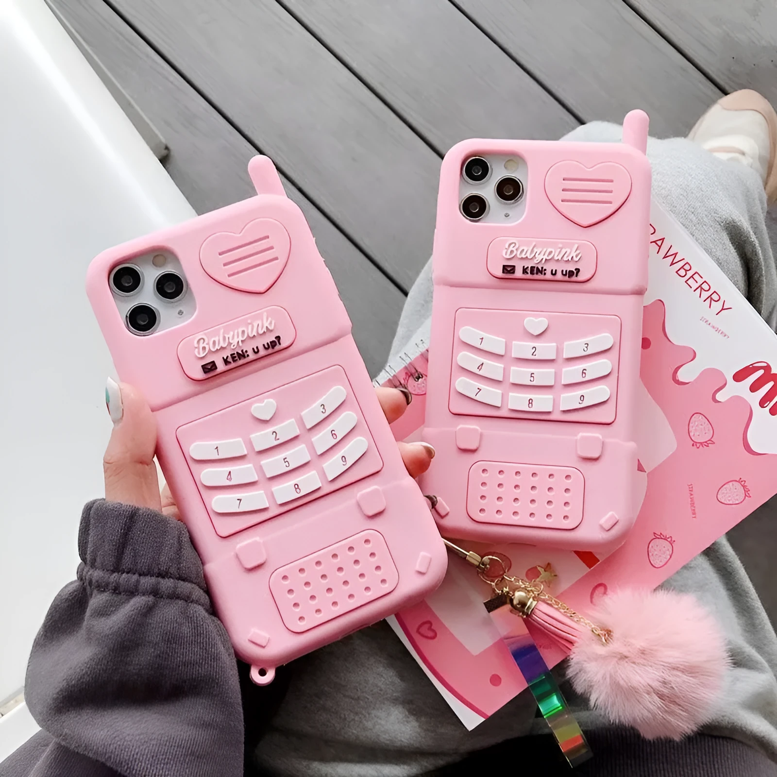 Pink TPU phone case with Big Brother print for Xiaomi, showing back and edges covered