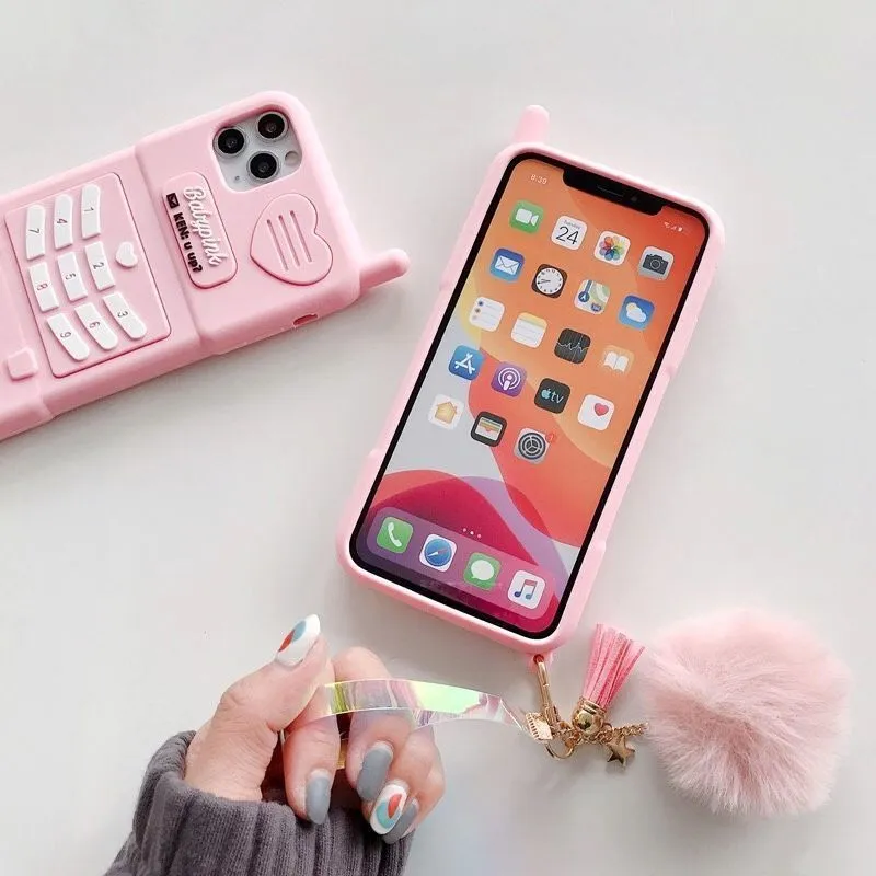 Pink TPU phone case with Big Brother print for Xiaomi, showing back and edges covered
