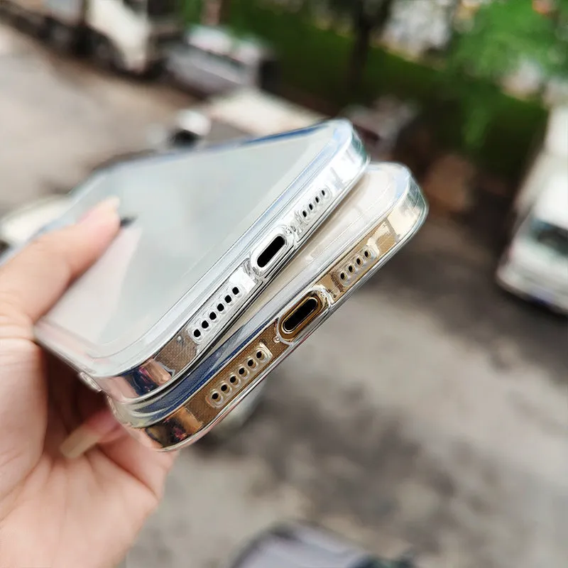 Transparent TPU shockproof phone case for Apple iPhone in Space Shell colour