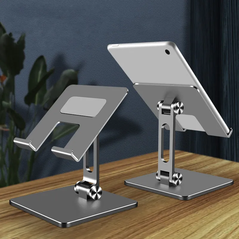 Aluminium alloy and silicone folding tablet stand with 180° adjustment angle, compatible with iPad and Huawei devices