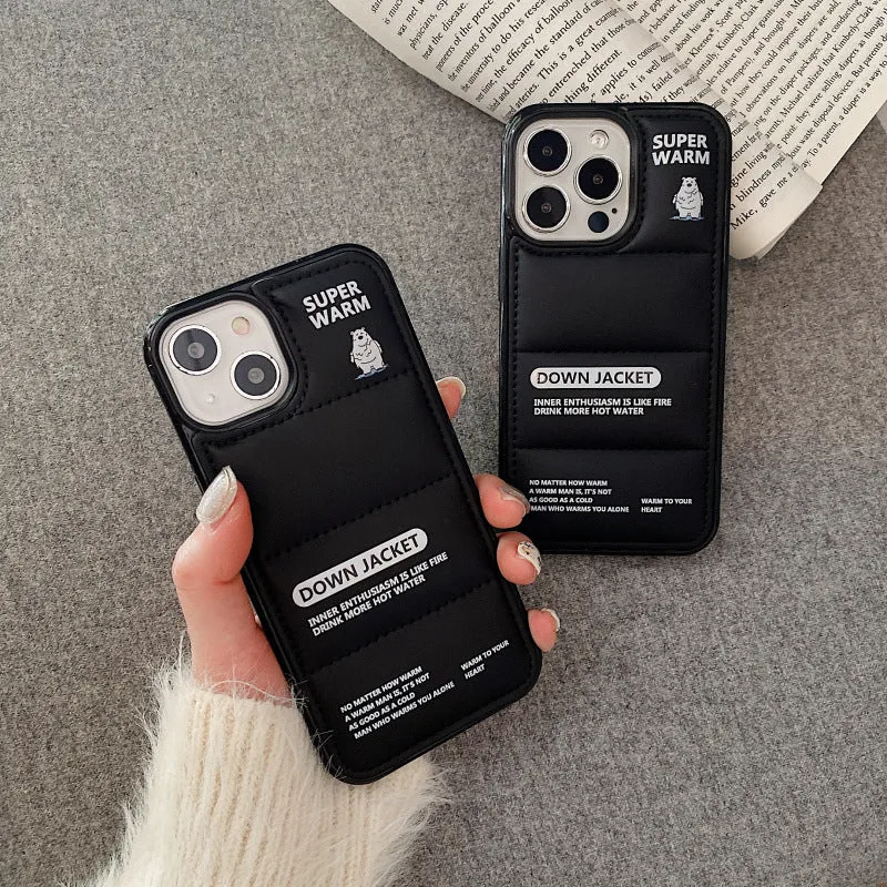 Fashion simple anti-drop TPU phone case with polar bear print for iPhone models