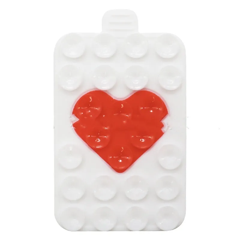 Double sided silicone suction cup phone case holder in gray white, showing hot pressed construction for universal fit on smooth surfaces