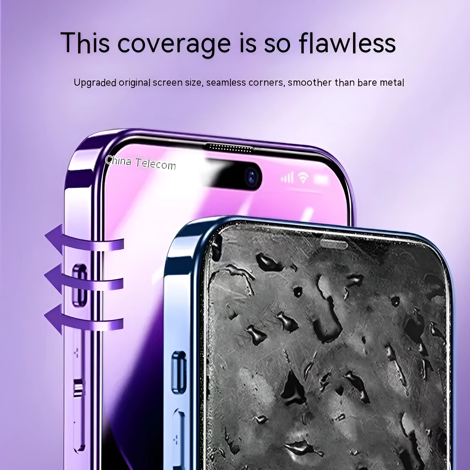 Electroplated tempered glass screen protector with anti-fingerprint coating and dustproof net for iPhone