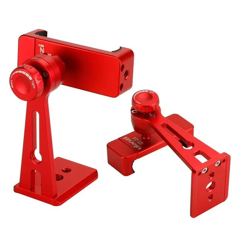 360 degree rotating aluminium alloy phone holder with adjustable clip 60-95mm in black on a desk