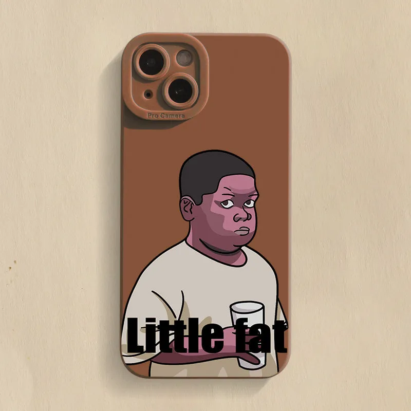 Funny Fat Man silicone phone case for iPhone with creative spoof design in wine red