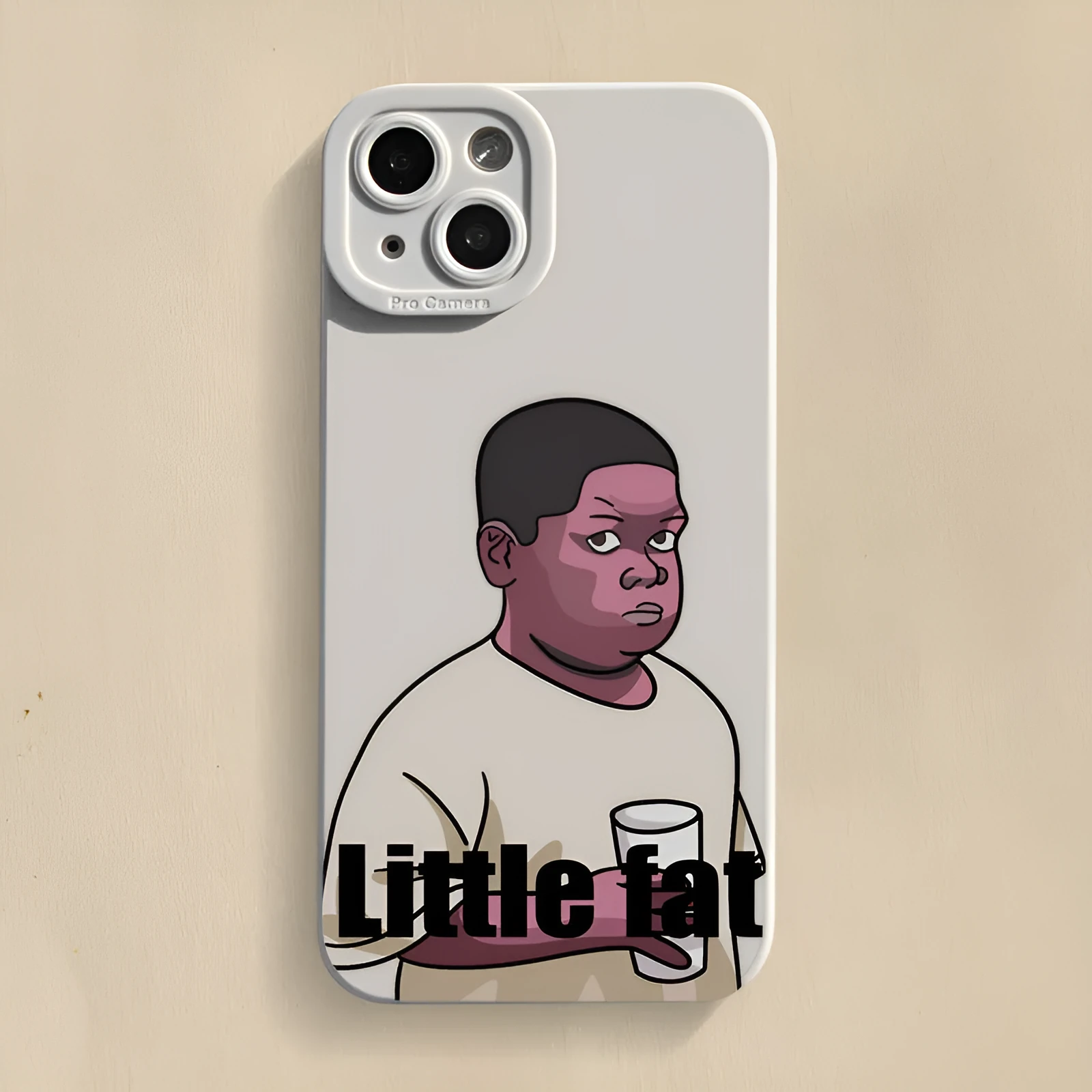 Funny Fat Man silicone phone case for iPhone with creative spoof design in wine red