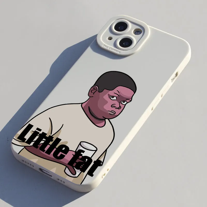 Funny Fat Man silicone phone case for iPhone with creative spoof design in wine red