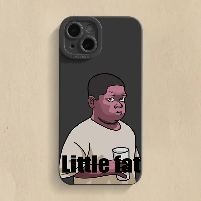 Funny Fat Man silicone phone case for iPhone with creative spoof design in wine red