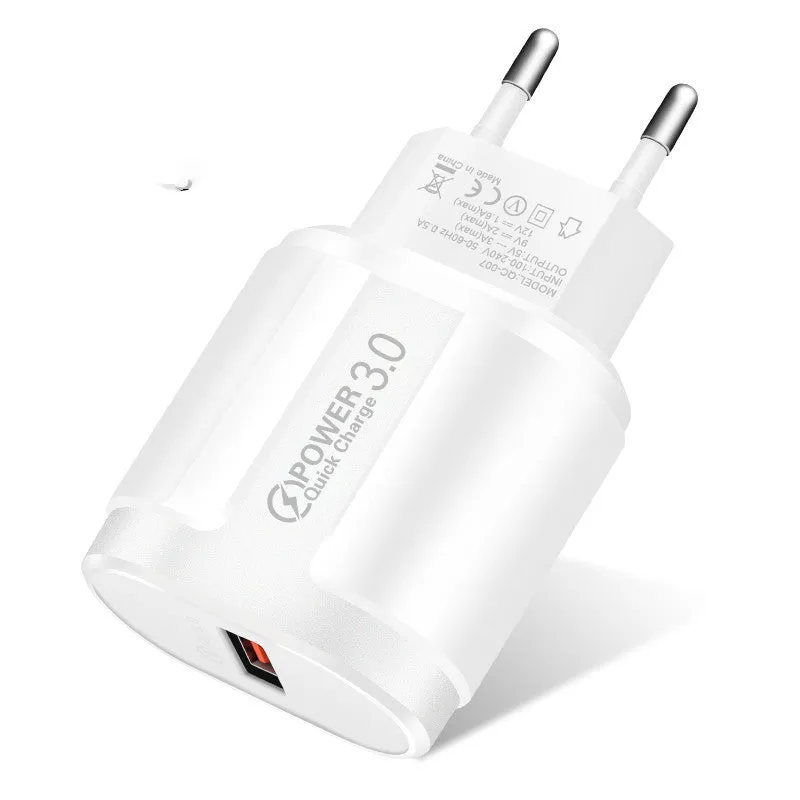 Compact USB mobile phone charger with universal voltage and multiple plug style options