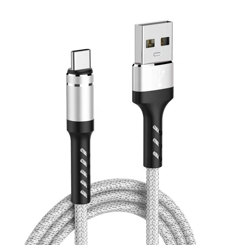 Type-C cellphone data line in black finish with single-head connector for Android phones