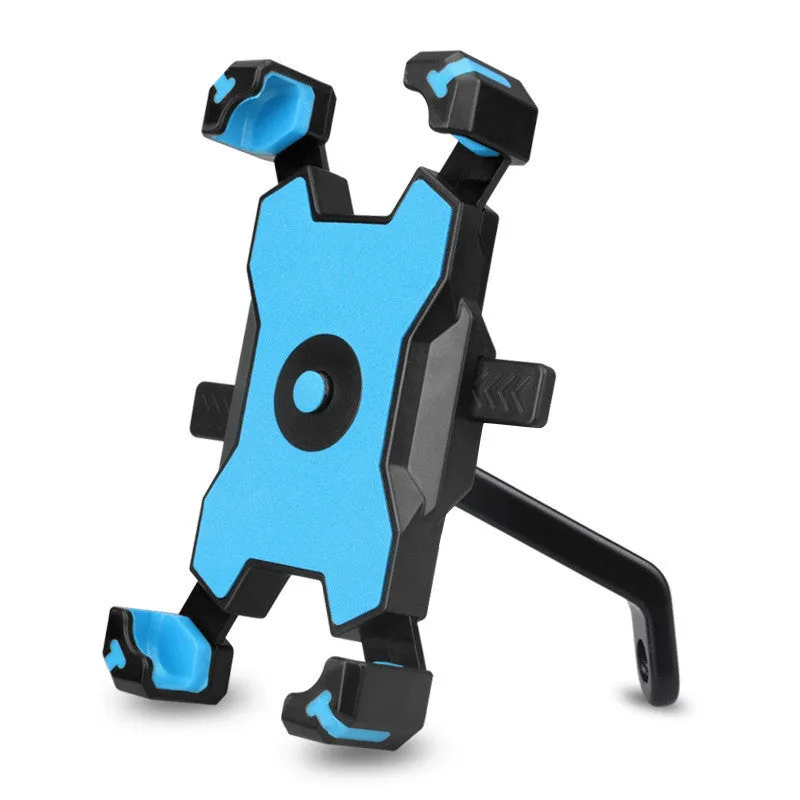 Electric vehicle mobile phone holder navigation bracket in PLA plastic with handlebar style in black colour