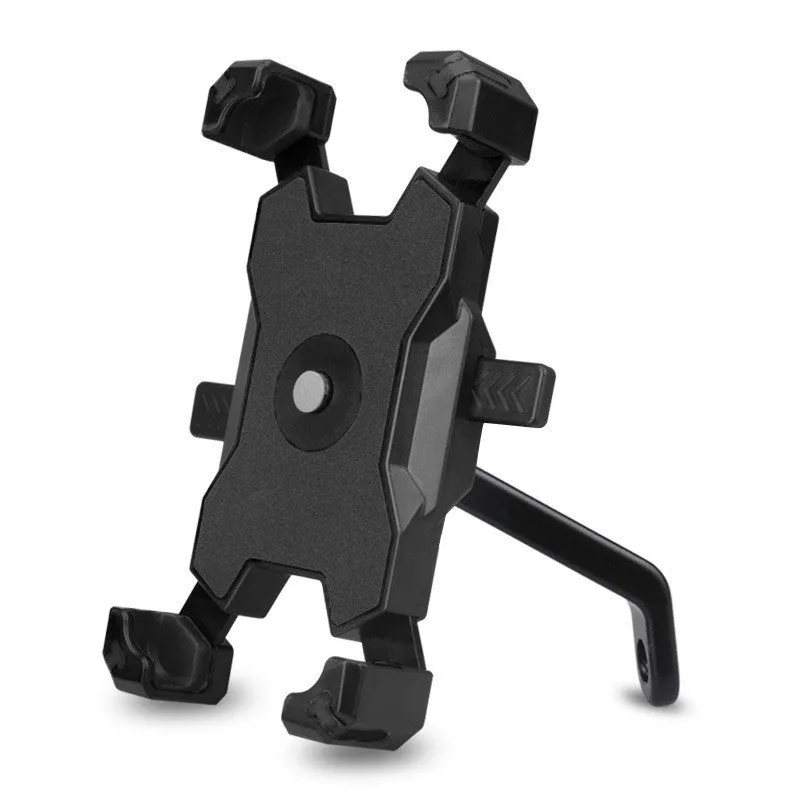 Electric vehicle mobile phone holder navigation bracket in PLA plastic with handlebar style in black colour