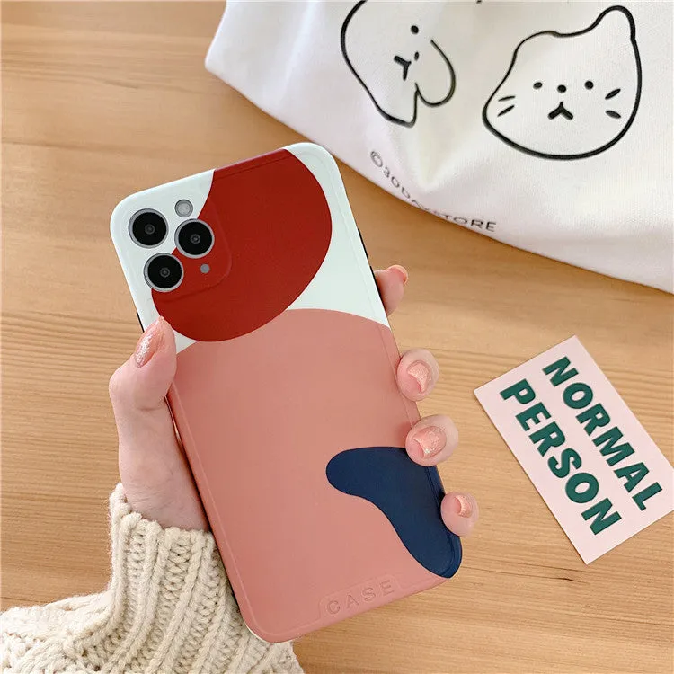Graffiti silica gel back cover phone case for iPhone 11, Japanese Korean style, frame colour matching